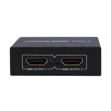 Splitter HDMI 4Kx2K@30Hz, 1 intrare 2 iesiri, HDCP 1.4, metalic, cu alimentare, negru [4]