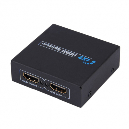 Splitter HDMI 4Kx2K@30Hz, 1 intrare 2 iesiri, HDCP 1.4, metalic, cu alimentare, negru [3]