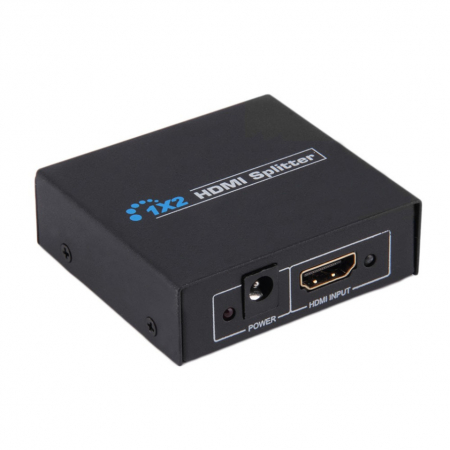 Splitter HDMI 4Kx2K@30Hz, 1 intrare 2 iesiri, HDCP 1.4, metalic, cu alimentare, negru [1]