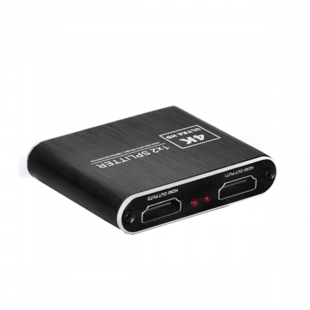 Hub-uri, Splittere, Switch-uri - Splitter HDMI 4Kx2K@30Hz, 1 intrare 2 iesiri, HDCP 1.4, UltraHD, slim, negru