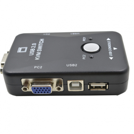 Switch KVM 21UA HOPE R, 2 porturi, USB 2.0 A + USB 2.0 B + VGA [1]