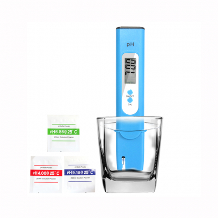 Tester PH metru digital cu corectie automata, cu ATC, praf de calibrare, cutie [5]