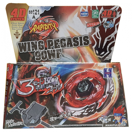Titirez 4D Rapidity, metal si plastic, Wing Pegasis 90WF, BB121A, Attack, cu lansator si varf metalic [1]