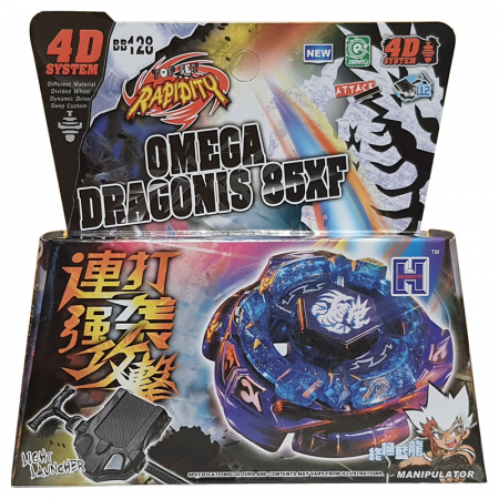Titirez 4D Rapidity, metal si plastic, Omega Dragonis 85XF BB128, Attack, cu lansator si varf metalic [1]