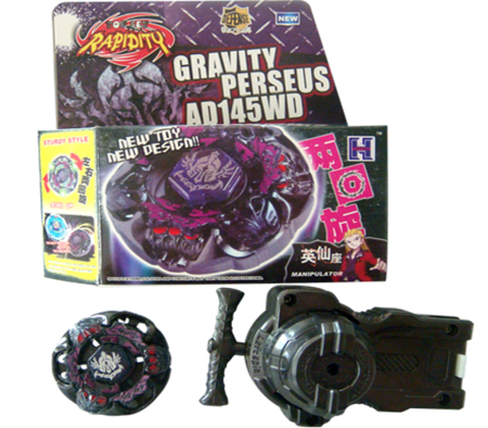 Jucarii interactive - Titirez 4D Rapidity, metal si plastic, Gravity Perseus AD145WD, BB80, Defense, cu lansator cu sfoara, accelerator 180 si varf metalic