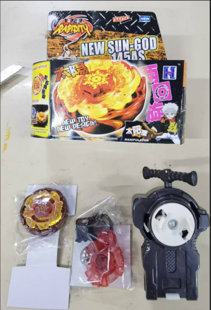 Jucarii interactive - Titirez 4D Rapidity, metal si plastic, New Sun-God 145AS, BB89, Attack, cu lansator cu sfoara, accelerator 180 si varf metalic