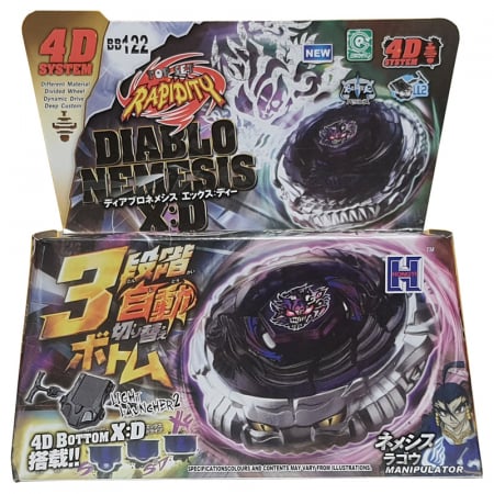 Titirez 4D Rapidity, metal si plastic, Diablo Nemesis X:D, BB122, Balance, cu lansator [1]
