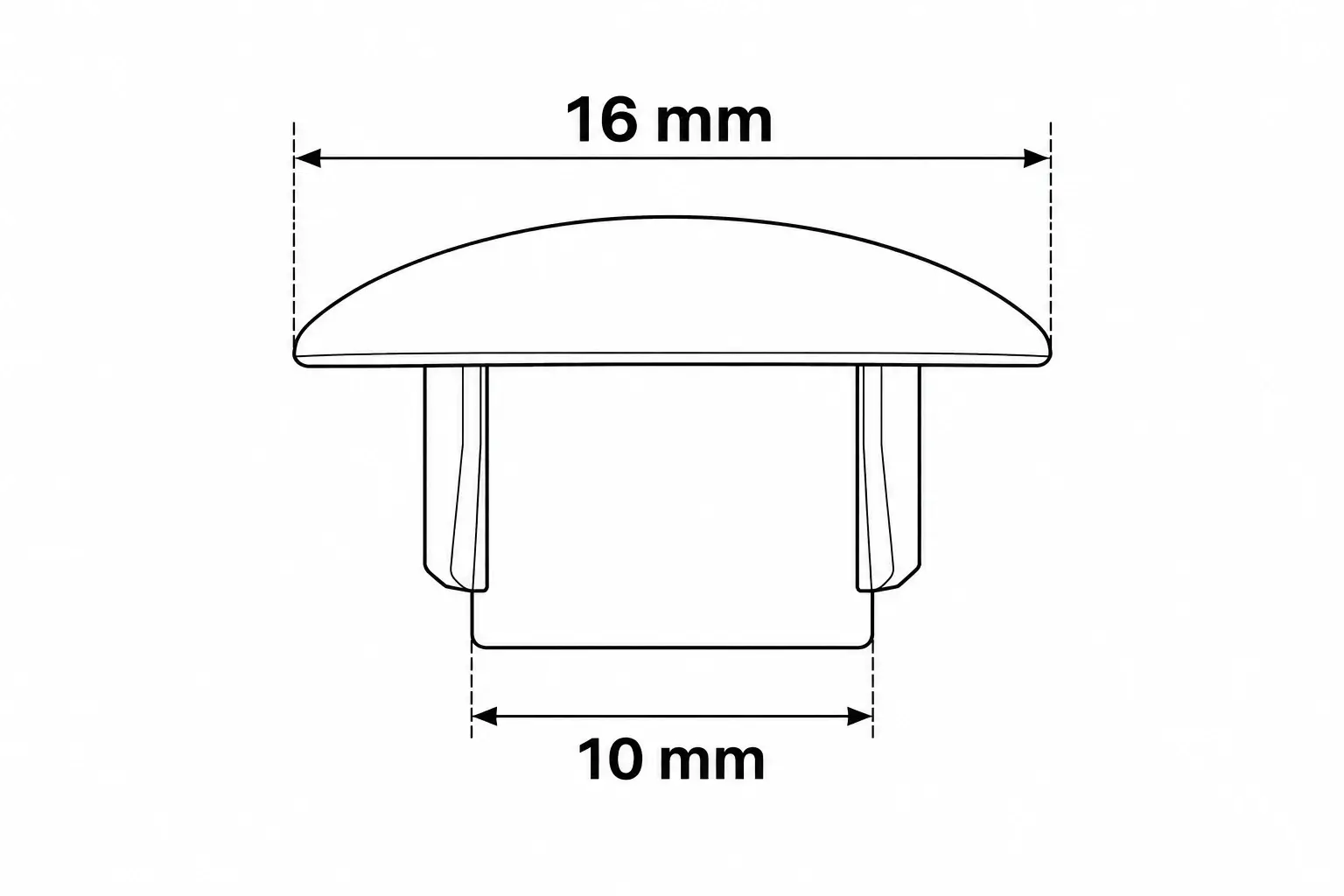 Dop 10 mm Alb pentru Mascare Găuri – Cap 16 mm [2]