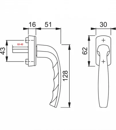 Mâner Fereastră Hoppe Secustik Bronze - Model New York [2]
