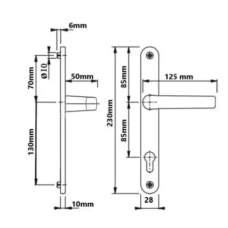 Maner usa pvc Safir Maro Inchis 28 mm x 85 mm [2]
