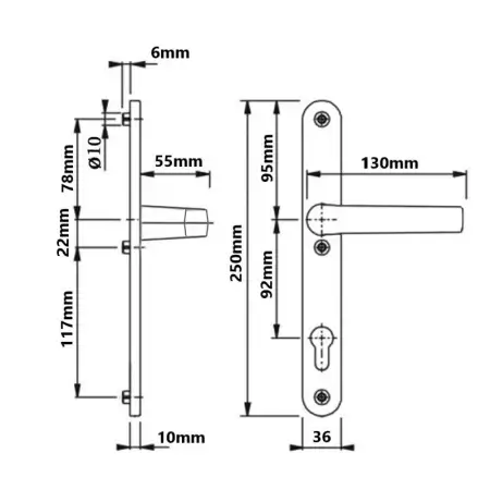 Maner usa pvc Stublina Alb 36 mm x 92 mm [2]