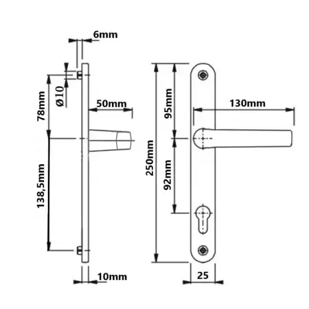 Maner usa pvc Stublina Negru 25 mm x 92 mm [2]
