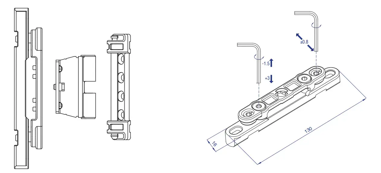 Set balama mijloc reglabila falt 9mm Vorne [2]