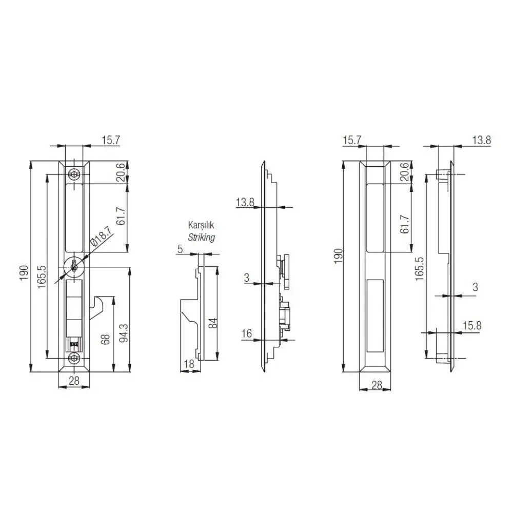 Broasca glisanta usa si fereastra aluminiu cu cheie negru [1]