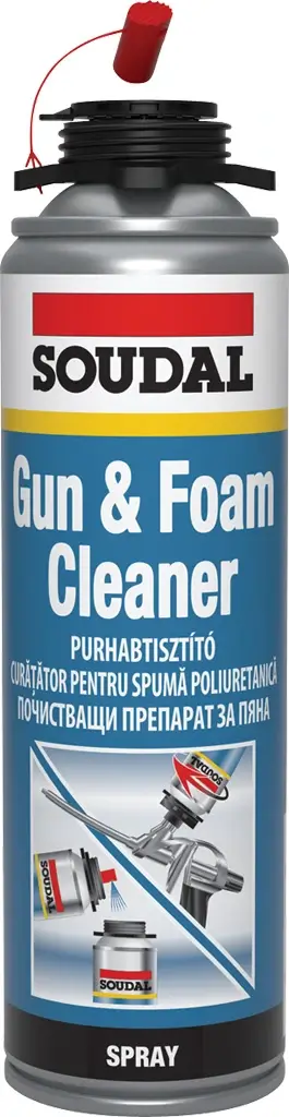 ETANSARE SI EFICIENTA ENERGETICA - Curățător Spumă Poliuretanică Lichidă (Neîntărită) 500ml Soudal | Spray Curățare Pistol Spumă PU