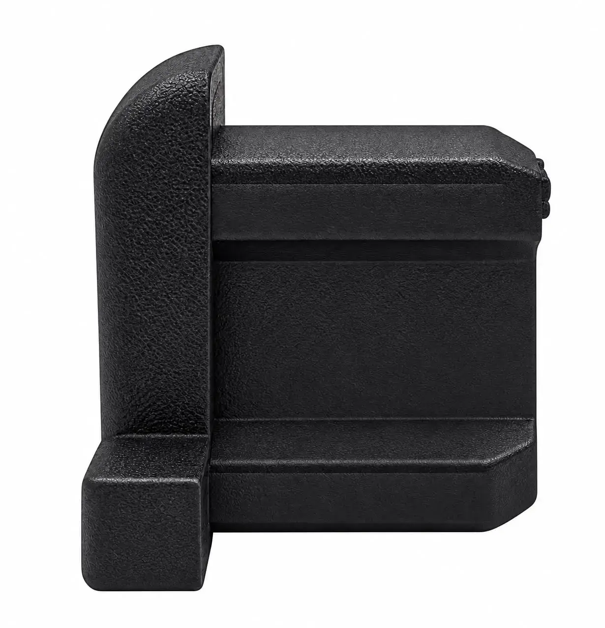 Accesorii Rulouri - Opritor lateral din plastic negru pentru lamela finală din aluminiu a ruloului exterior