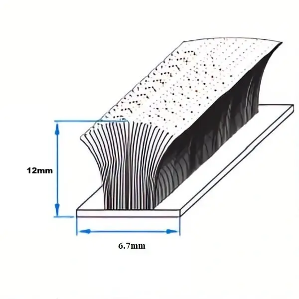 Perie ușă glisantă aluminiu – suport 6,7 mm, înălțime 12 mm HTTmag.ro [1]