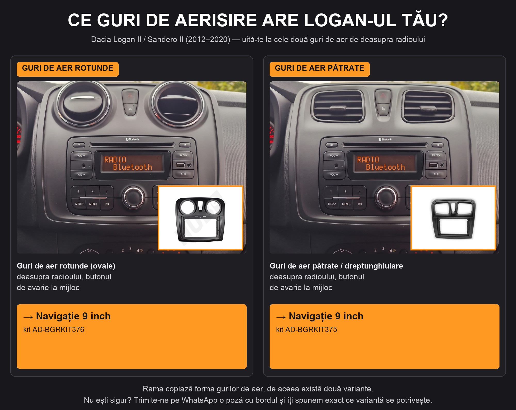 Ce guri de aerisire are Logan-ul tău? Kit 375 sau 376