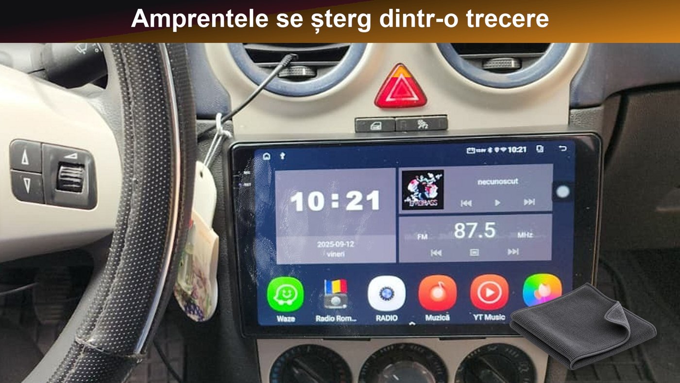 Amprentele de pe folie se șterg cu o lavetă