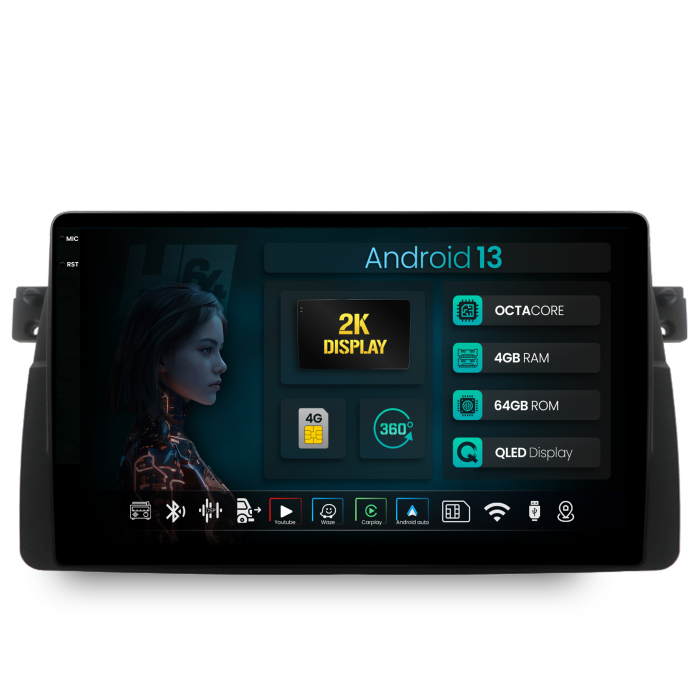 Navigatie 2K Android 13 BMW E46 QLED | Hub64.ro [1]
