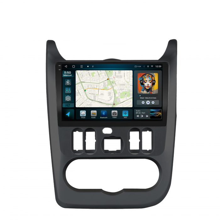 Navigatie 2K Android 13 Dacia Logan QLED | Hub64.ro [2]