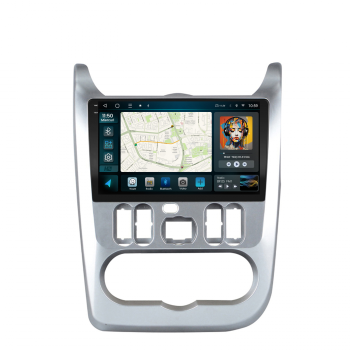 Navigatie 2K Android 13 Dacia Logan QLED | Hub64.ro [2]