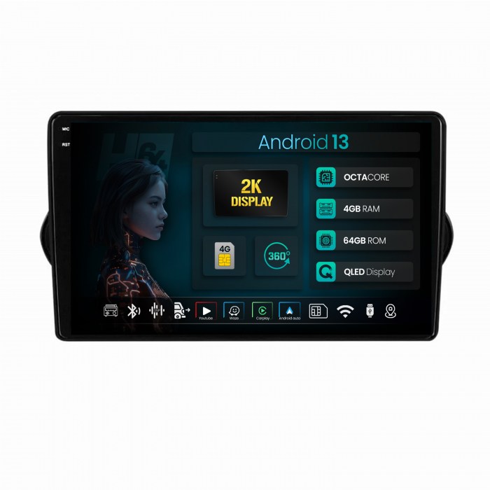Navigatie 2K QLED Fiat Tipo (2015-2021) 4GB | Hub64.ro [1]