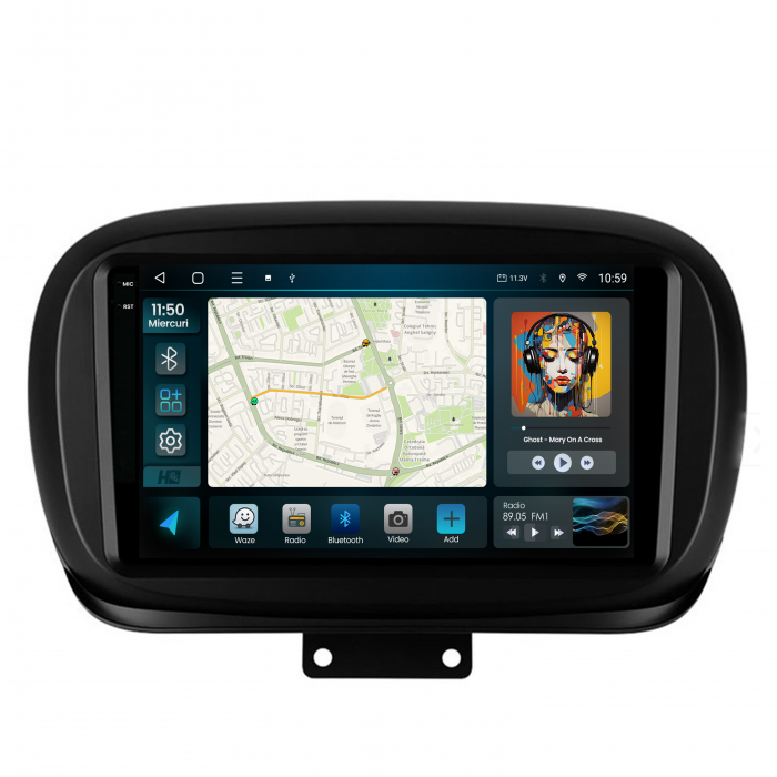 Navigatie 2K QLED Fiat 500X 2014-2020 4GB | Hub64.ro [2]