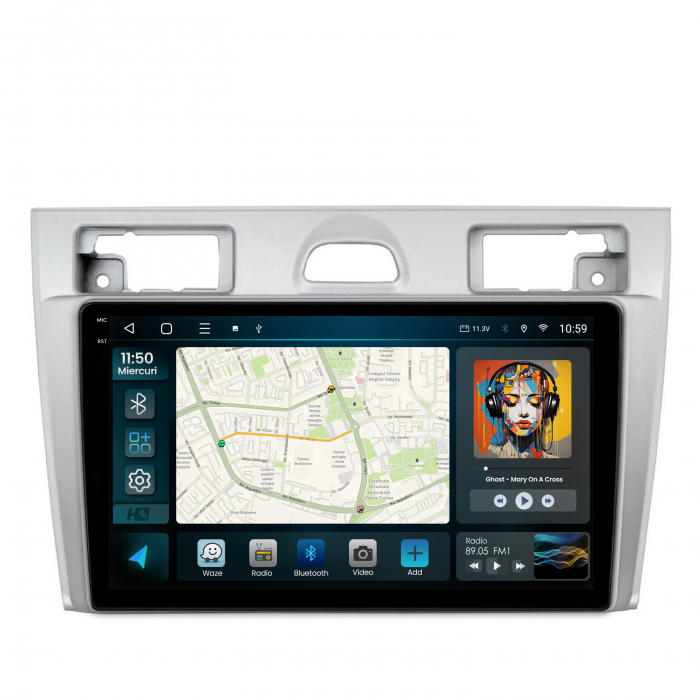 Navigatie 2K Android 13 Ford Fiesta QLED | Hub64.ro [2]