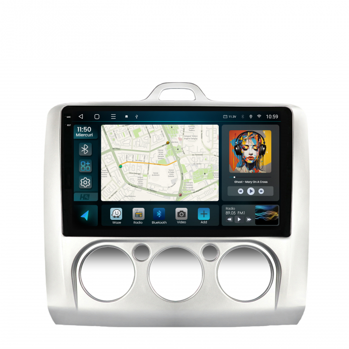 Navigatie 2K Android 13 Ford Focus 2 CM QLED | Hub64.ro [2]