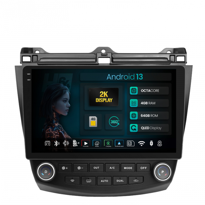 Navigatie 2K Android 13 Honda Accord 7 QLED | Hub64.ro [1]