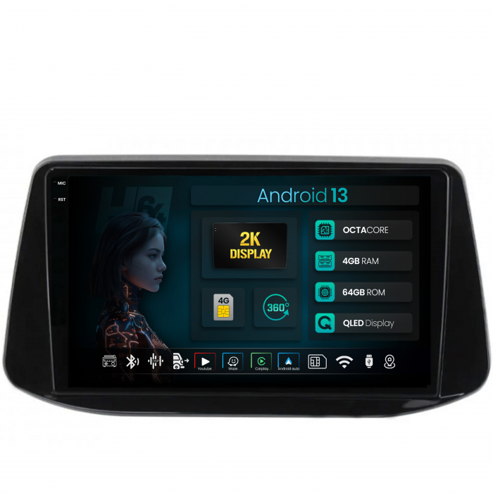 Android 13 Hyundai I30 Clima M QLED | Hub64.ro [1]