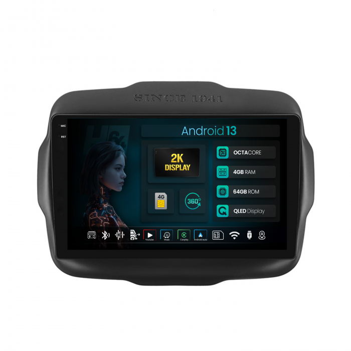 Navigatie 2K QLED Jeep Renegade 2014-2018 4GB | Hub64.ro [1]