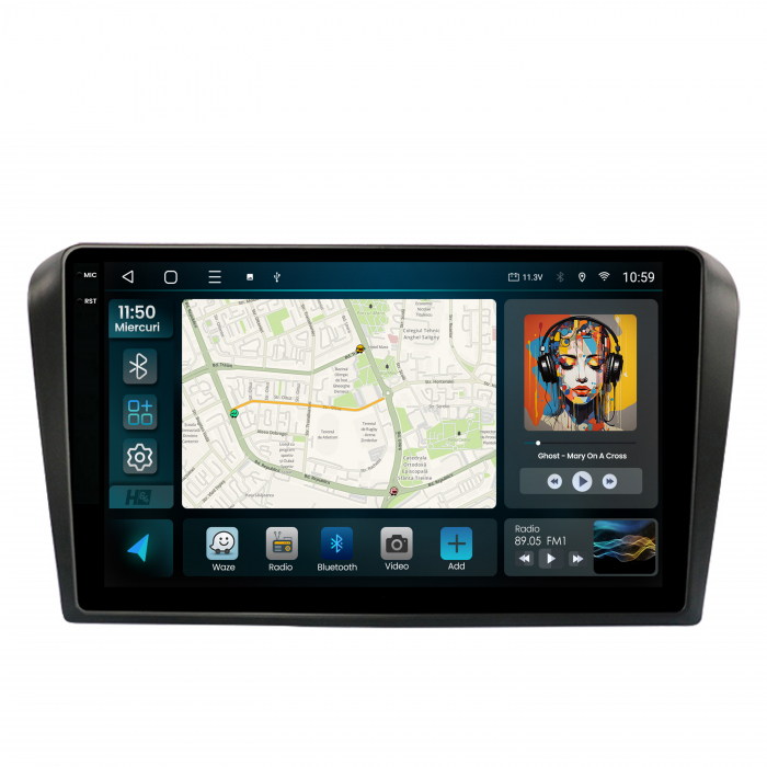 Navigatie 2K Android 13 Mazda 3 03-09 QLED | Hub64.ro [2]