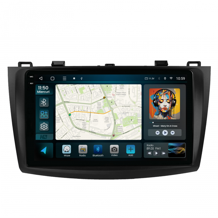 Navigatie 2K Android 13 Mazda 3 09-13 QLED | Hub64.ro [2]