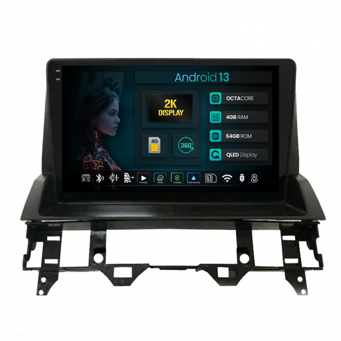 Navigatie 2K  Android 13 Mazda 6 QLED | Hub64.ro [1]