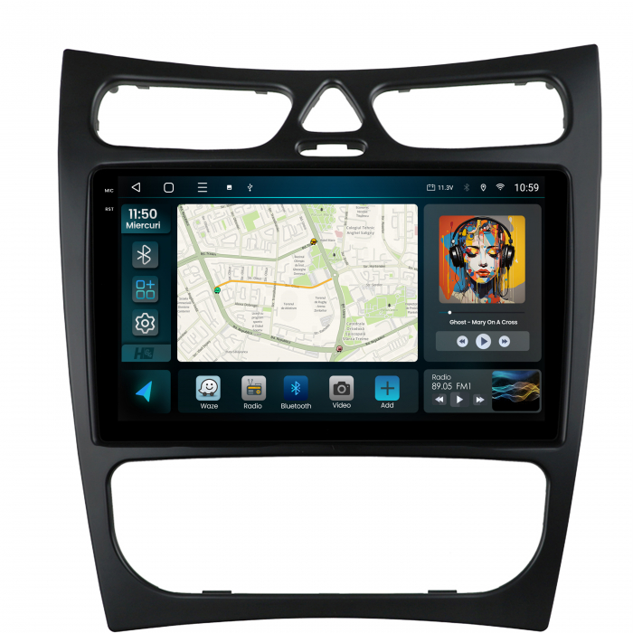 Navigatie 2K Android 13 Mercedes CLK QLED | Hub64.ro [2]