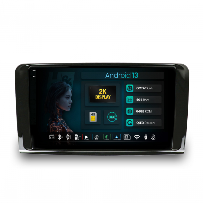 Navigatie 2K Android 13 Mercedes Benz ML/GL QLED | Hub64.ro [1]