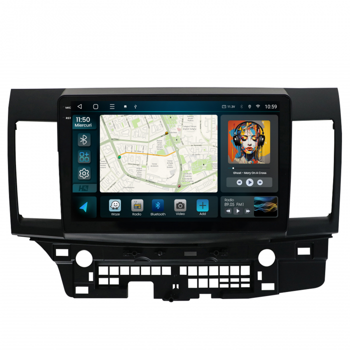 Navigatie 2K Android 13 Mitsubishi Lancer QLED | Hub64.ro [2]