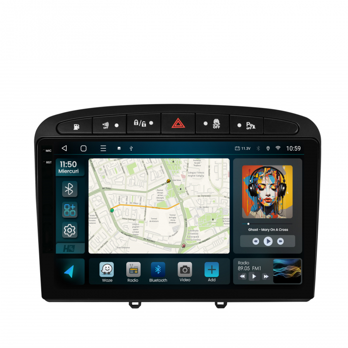 Navigatie 2K Android 13 Peugeot 308/408 QLED | Hub64.ro [2]
