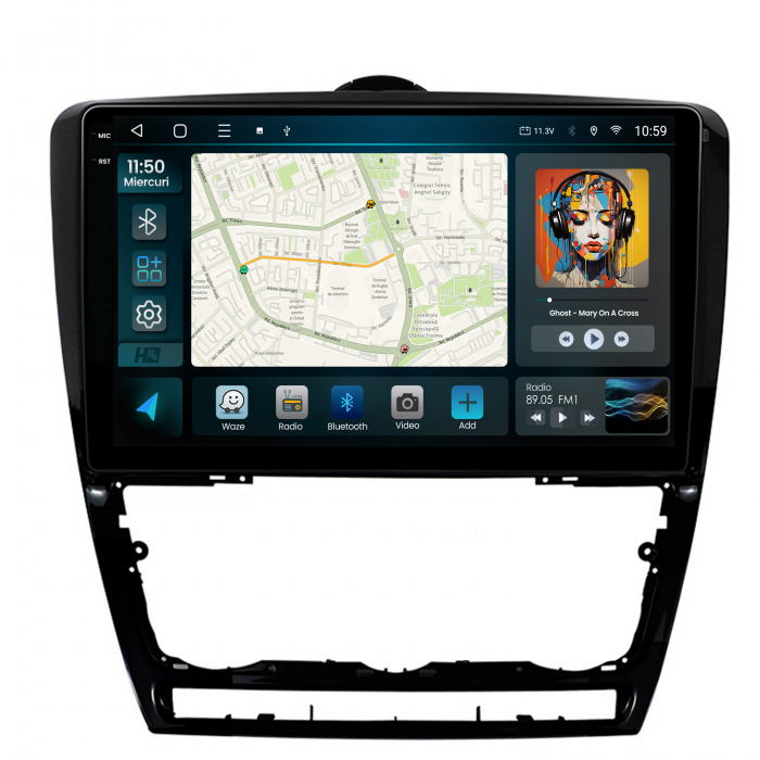 Navigatie 2K QLED Android 13 Skoda Octavia 2 | Hub64.ro [2]