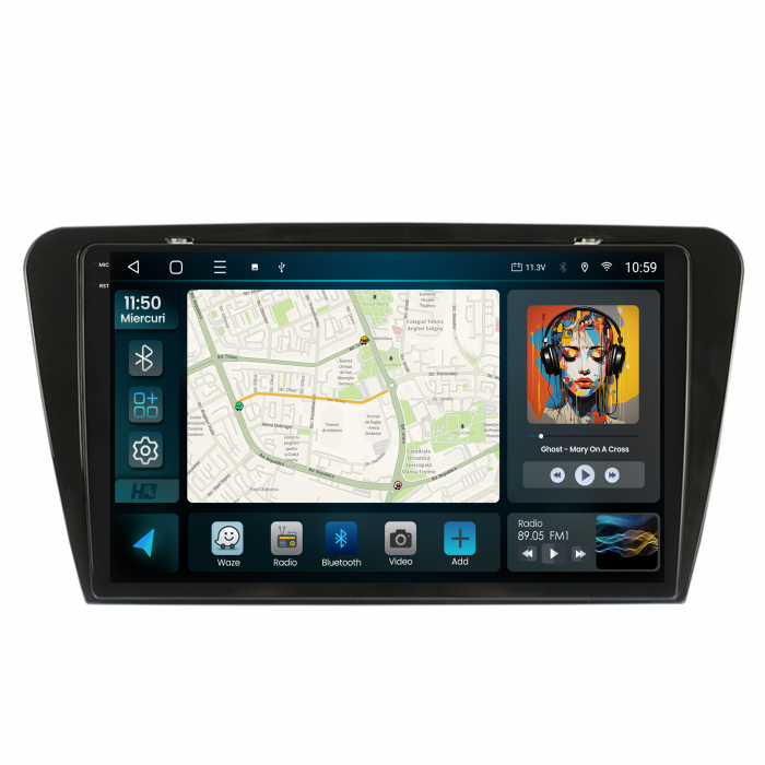 Navigatie 2K Android 13 Skoda Octavia 3 QLED | Hub64.ro [2]