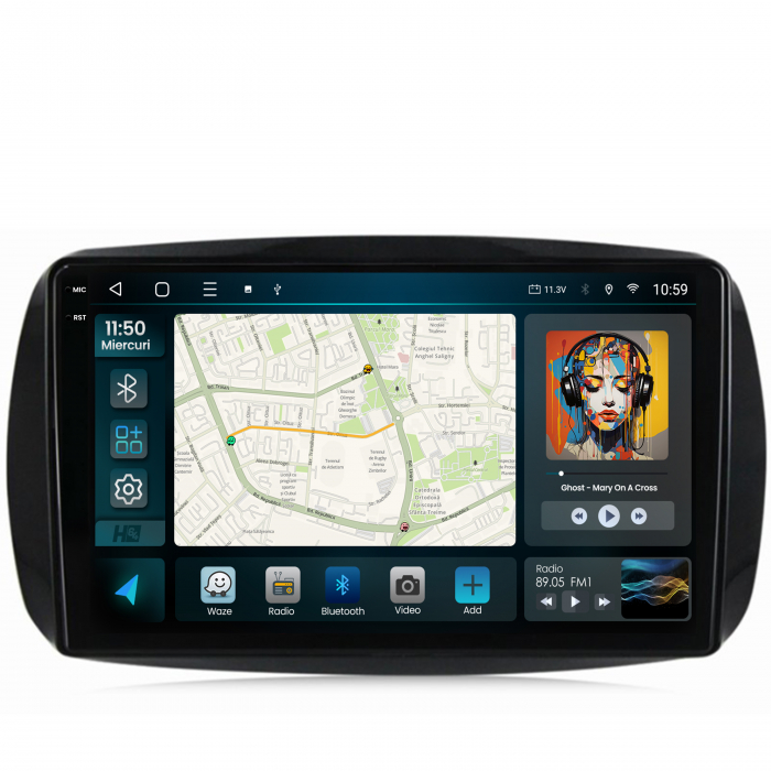 Carplay SMART Fortwo 2016-Prezent 8+128GB Slot 4G | HUB64 [2]