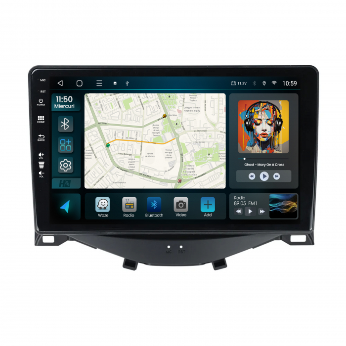 Navigatie QLED Citroen C1 / Peugeot 108 / Toyota AYGO (2014-2022) Android 4GB | Hub64.ro [2]