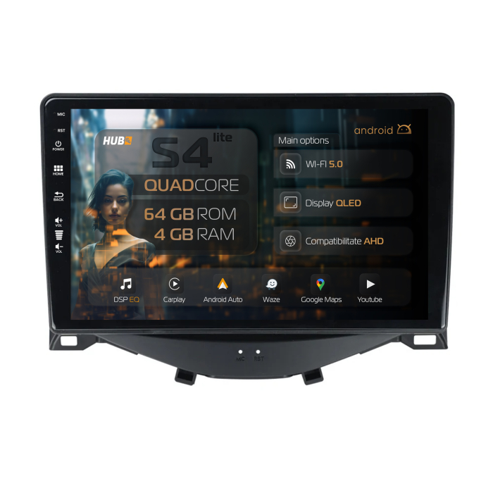 Navigatie QLED Android Citroen C1 / Peugeot 108 / Toyota AYGO (2014-2022) 4GB | Hub64.ro [1]