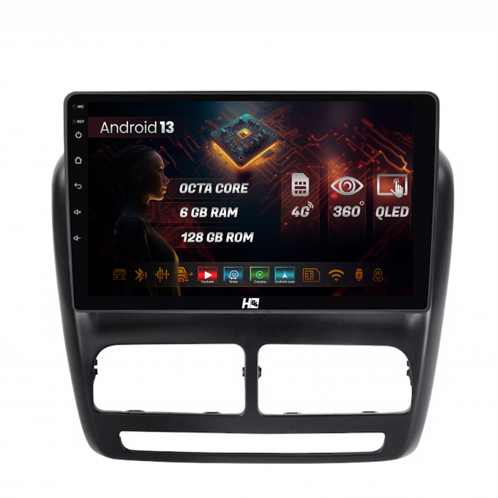 Navigatie Android 13 Fiat Doblo 10-15 6+128GB | Hub64.ro [1]