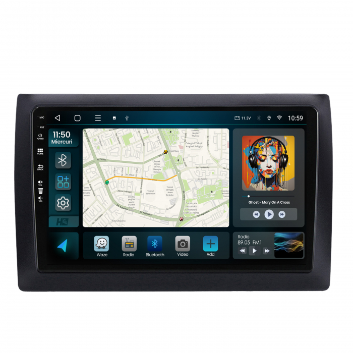 Navigatie Android 13 QLED Fiat Stilo | Hub64.ro [2]