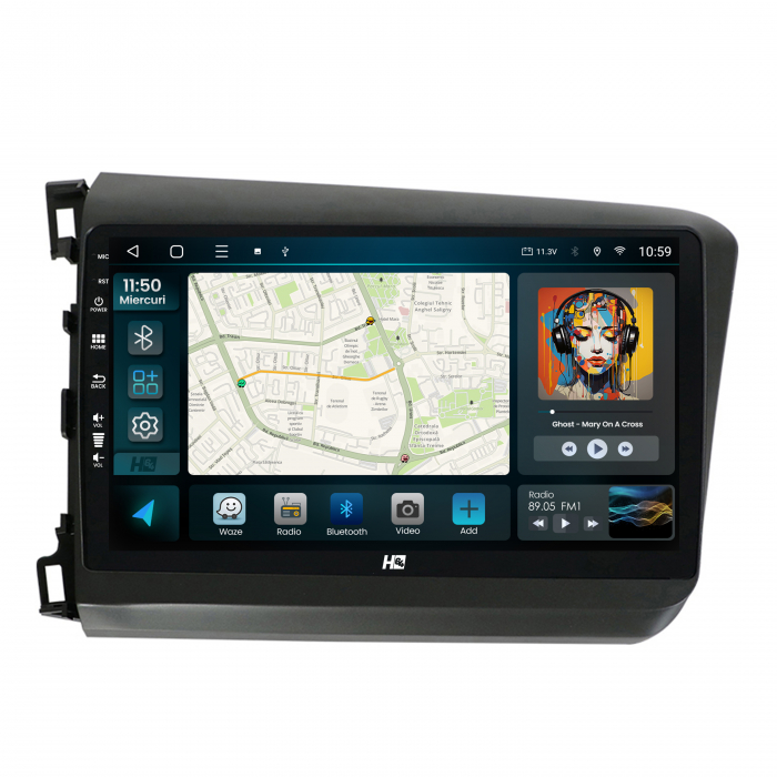 Navigatie QLED Android 13 Honda Civic | Hub64.ro [2]