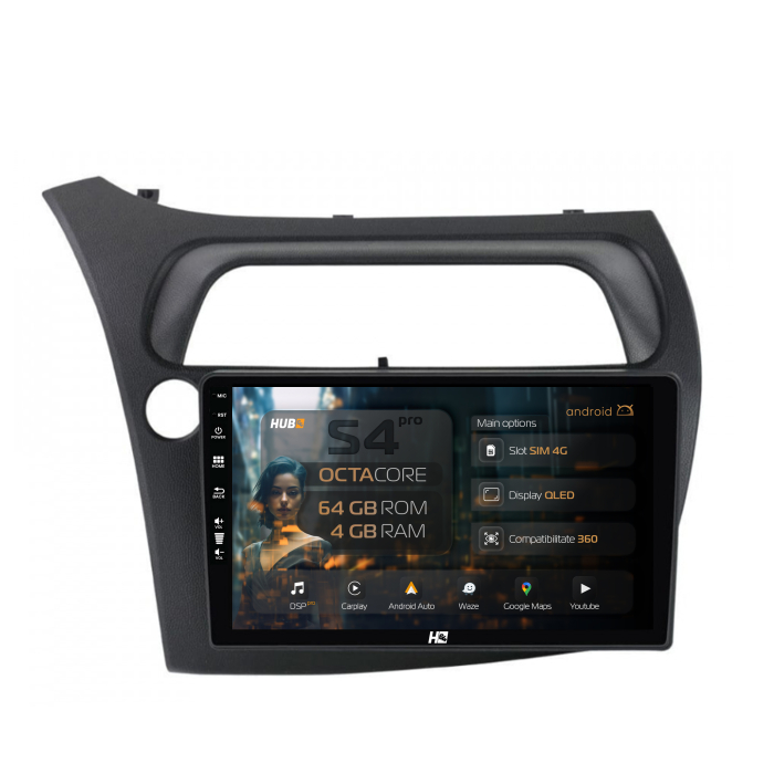 Navigatie Android 13 Honda Civic QLED | Hub64.ro [1]