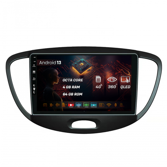 Navigatie QLED Hyundai I10 2007-2013 4GB | Hub64.ro [1]